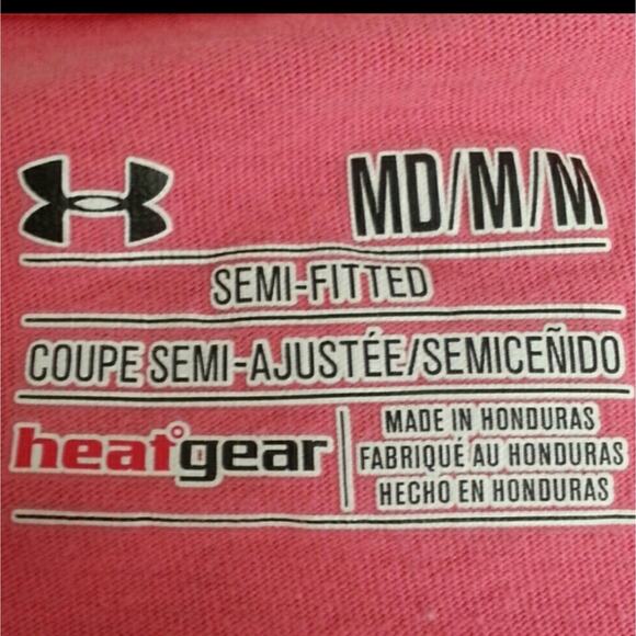 UNDER ARMOUR Pink Athletic Tee Fight Sweat Defeat - Picture 3 of 3